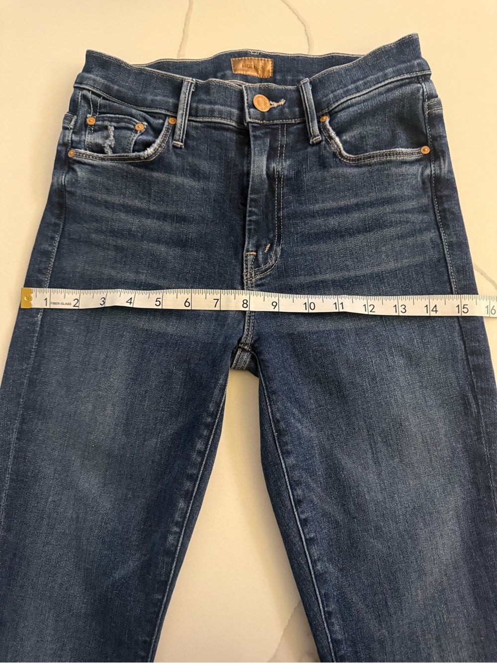 MOTHER The Weekender Fray Jeans Size 25 | Teaming Up Wash EUC Flare - Picture 8 of 11